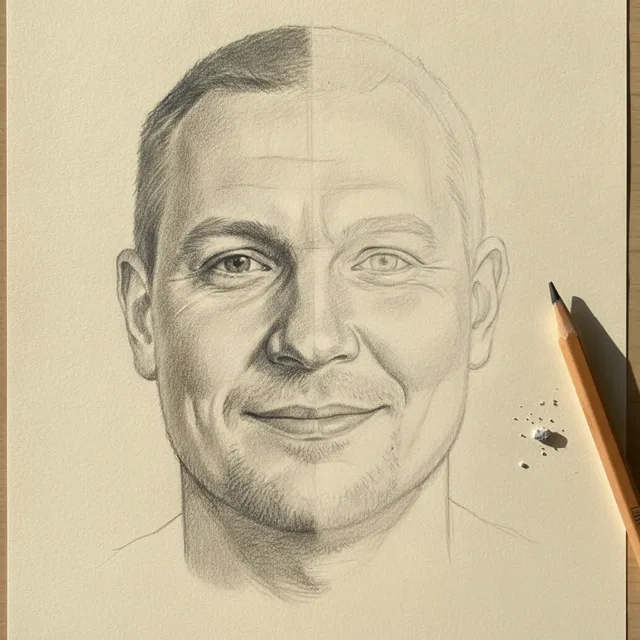 Pencil sketch of a man